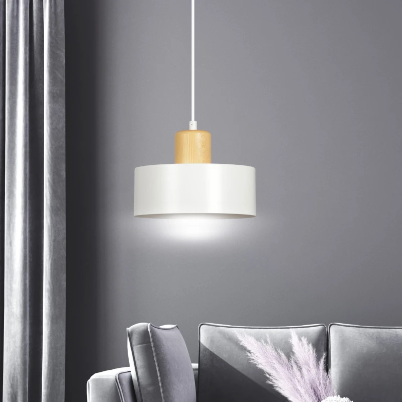 TORIN 1 WHITE 1047/1 nowoczesna lampa sufitowa biała drewniane elementy 10