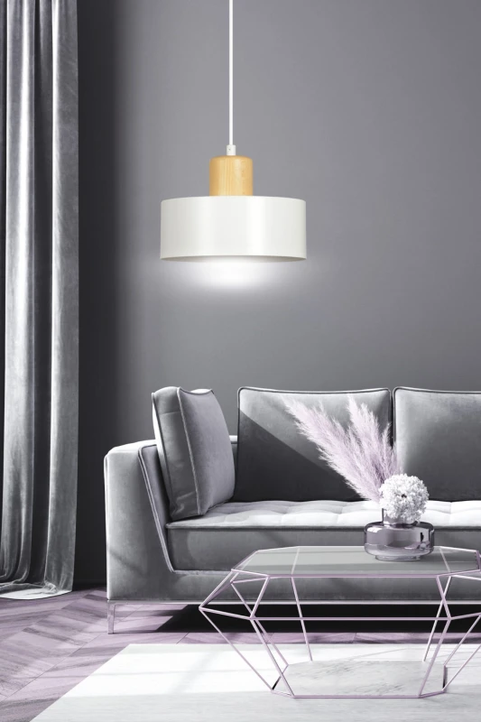 TORIN 1 WHITE 1047/1 nowoczesna lampa sufitowa biała drewniane elementy 11
