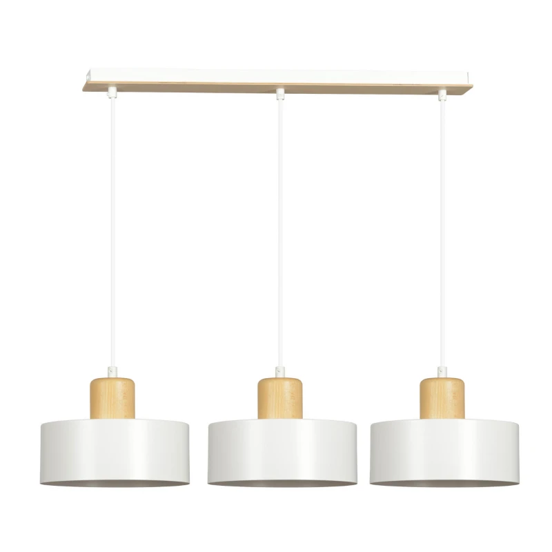 TORIN 3 WHITE 1047/3 nowoczesna lampa sufitowa biała drewniane elementy