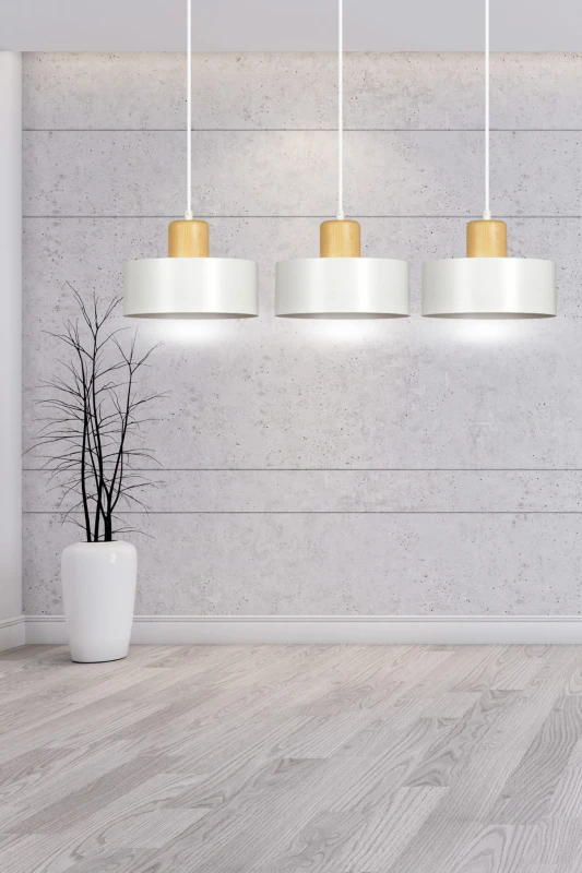 TORIN 3 WHITE 1047/3 nowoczesna lampa sufitowa biała drewniane elementy 7