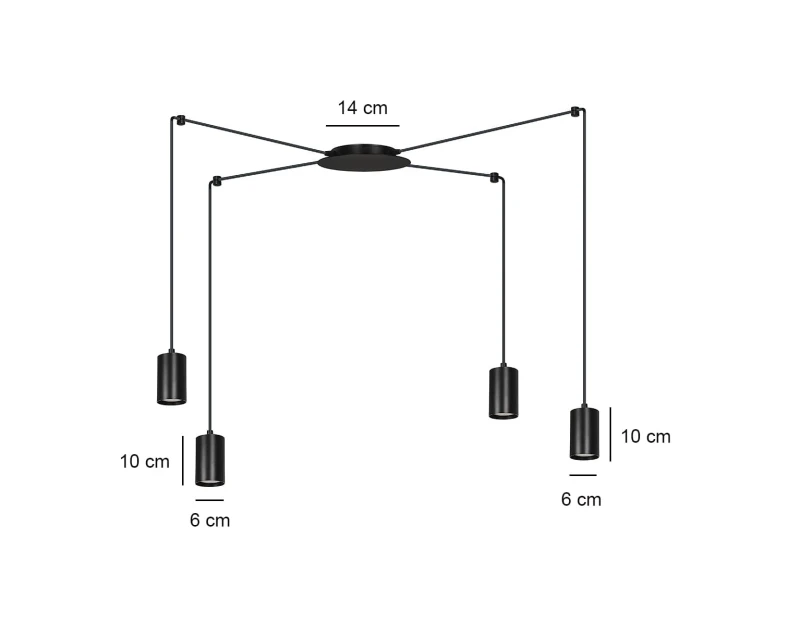 TRAKER 4 BL / BLACK 524/4 SPOT halogen punktowy dużo światła oryginalny DESIGN czarny 4