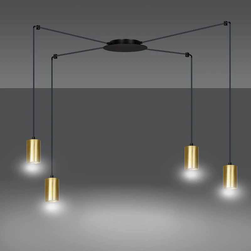 TRAKER 4 BL / GOLD 526/4 SPOT halogen punktowy dużo światła oryginalny DESIGN czarno złoty 1