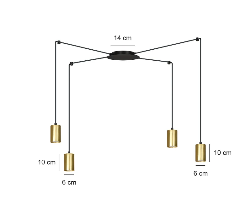 TRAKER 4 BL / GOLD 526/4 SPOT halogen punktowy dużo światła oryginalny DESIGN czarno złoty 4