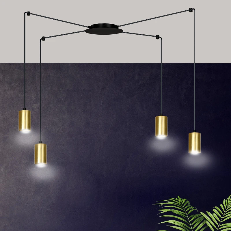 TRAKER 4 BL / GOLD 526/4 SPOT halogen punktowy dużo światła oryginalny DESIGN czarno złoty 6