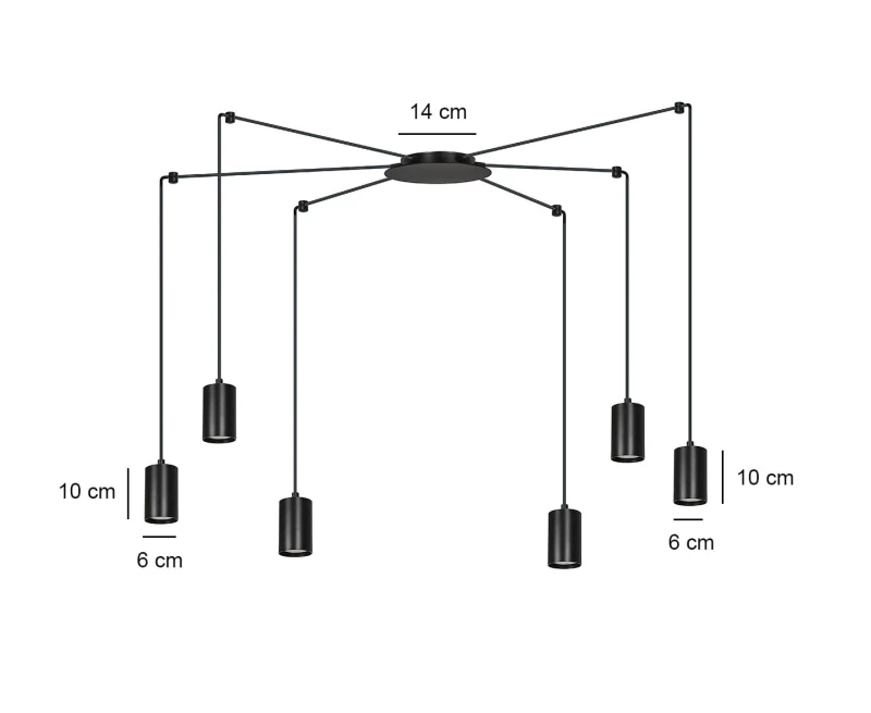 TRAKER 6 BL / BLACK 524/6 SPOT halogen punktowy dużo światła oryginalny DESIGN czarny 4