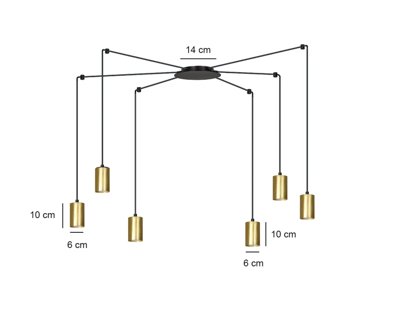 TRAKER 6 BL / GOLD 526/6 SPOT halogen punktowy dużo światła oryginalny DESIGN czarno złoty 4