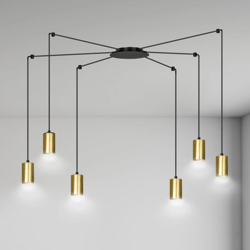 TRAKER 6 BL / GOLD 526/6 SPOT halogen punktowy dużo światła oryginalny DESIGN czarno złoty 6