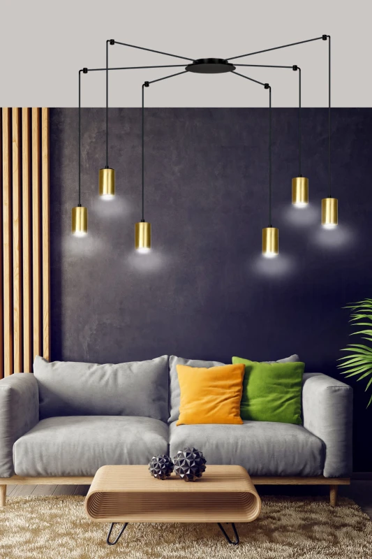 TRAKER 6 BL / GOLD 526/6 SPOT halogen punktowy dużo światła oryginalny DESIGN czarno złoty 7