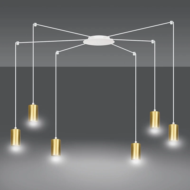 TRAKER 6 WH / GOLD 527/6 SPOT halogen punktowy dużo światła oryginalny DESIGN biało złoty 1