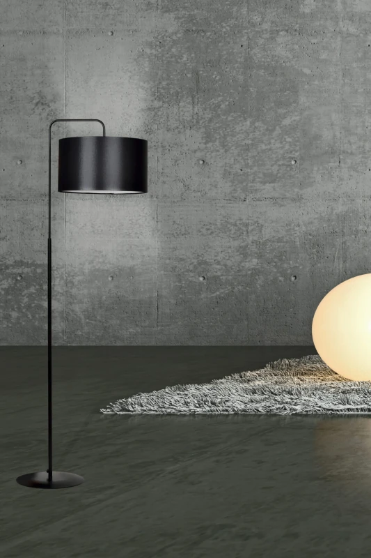 TRAPO LP1 BLACK / BLACK 570/1 lampa podłogowa czarna duży czarny abażur 9