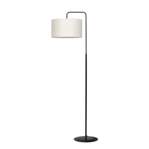Lampa podłogowa TRAPO LP1 BL ECRU czarna z beżowym kloszem