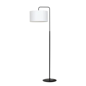 Lampa podłogowa TRAPO LP1 BL WHITE czarna z białym kloszem