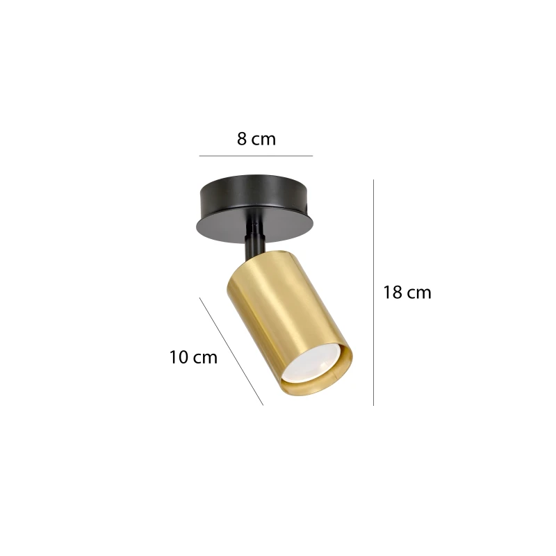 ZEN 1 BLACK 622/1 spot sufitowy reflektor halogen LED regulowany czarno-złoty 4