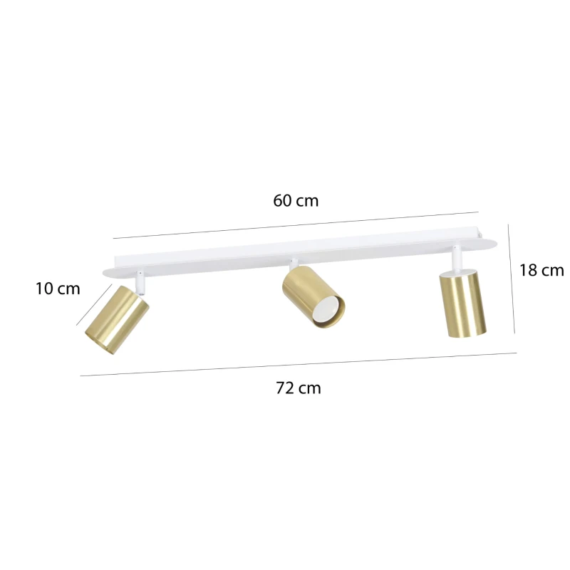 ZEN 3 WHITE 623/3 spot sufitowy reflektor halogen LED regulowany biało-złoty 4