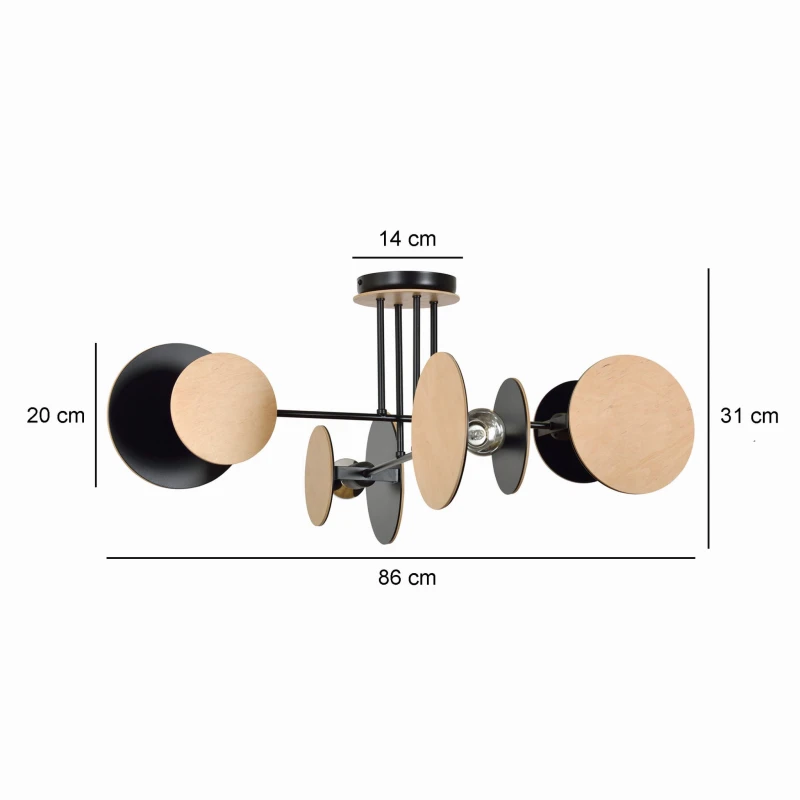 ZITA 4 BLACK 173/4 nowoczesna lampa sufitowa styl skandynawski najnowszy design 9