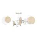 Lampa sufitowa ZITA 4 WHITE biała z drewnem 1