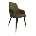 Krzesło tapicerowane Westa noga czarna/złota metalowa 4