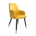 Krzesło tapicerowane Westa noga czarna/złota metalowa 6