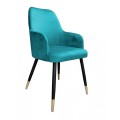 Krzesło tapicerowane Westa noga czarna/złota metalowa 10