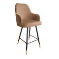 Hoker tapicerowany Westa 68cm podstawa czarna/złota metalowa 4