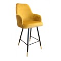 Hoker tapicerowany Westa 68cm podstawa czarna/złota metalowa 2