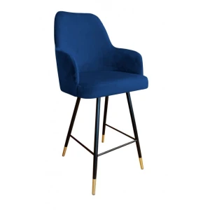 Hoker tapicerowany Westa 68cm podstawa czarna/złota metalowa