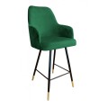 Hoker tapicerowany Westa 68cm podstawa czarna/złota metalowa 8