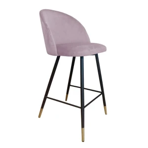 Hoker tapicerowany Colin 65cm podstawa czarna/złota metalowa