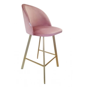 Hoker tapicerowany Colin 65 cm podstawa złota metalowa profil