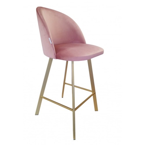 Hoker tapicerowany Colin 65 cm podstawa złota metalowa profil