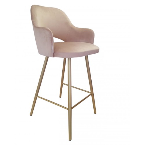 Hoker tapicerowany Milano 65cm podstawa złota metalowa