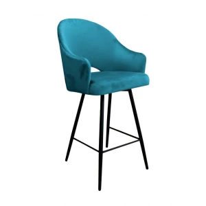 Hoker tapicerowany Velvet 65cm podstawa czarna metalowa 