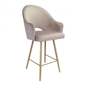 Hoker tapicerowany Velvet 65cm podstawa złota metalowa 