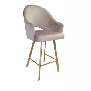 Hoker tapicerowany Velvet 65cm podstawa złota metalowa profil