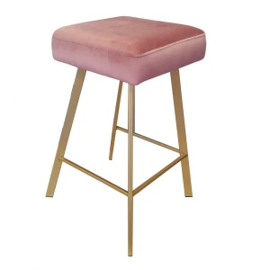 Hoker tapicerowany Max podstawa złota profil 70cm