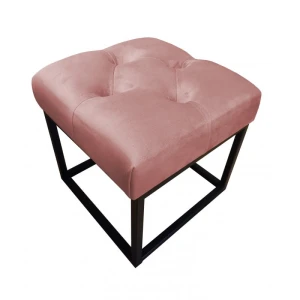 Pufa tapicerowana Chesterfield podstawa czarna 40cm