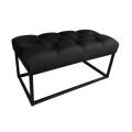 Ławka pufa tapicerowana Chesterfield podstawa czarna 80 cm 12