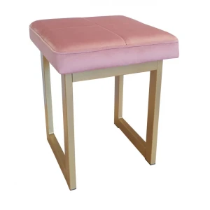 Taboret tapicerowany Solid 45cm podstawa złota