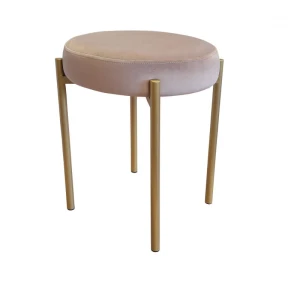 Taboret tapicerowany Dior podstawa złota 