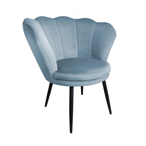 Fotel tapicerowany Muszelka czarne nogi