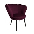 Fotel tapicerowany Muszelka czarne nogi 4