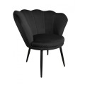 Fotel tapicerowany Muszelka czarne nogi 11