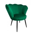 Fotel tapicerowany Muszelka czarne nogi 13