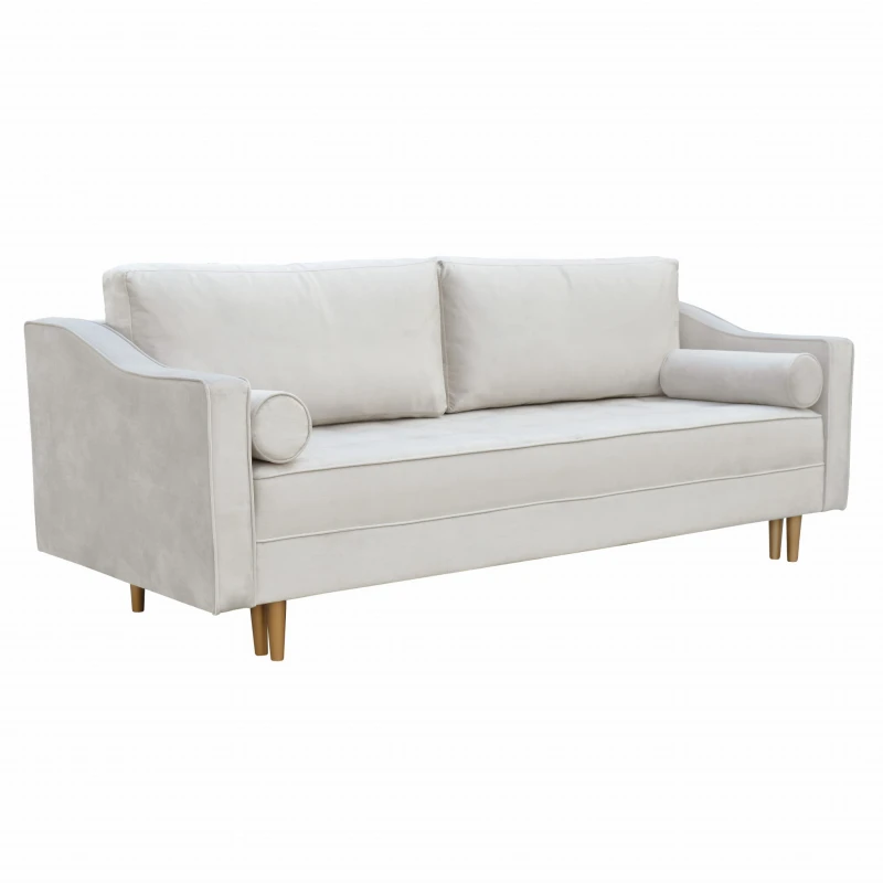 beżowa Sofa Zoja z funkcją spania 220 cm DAS