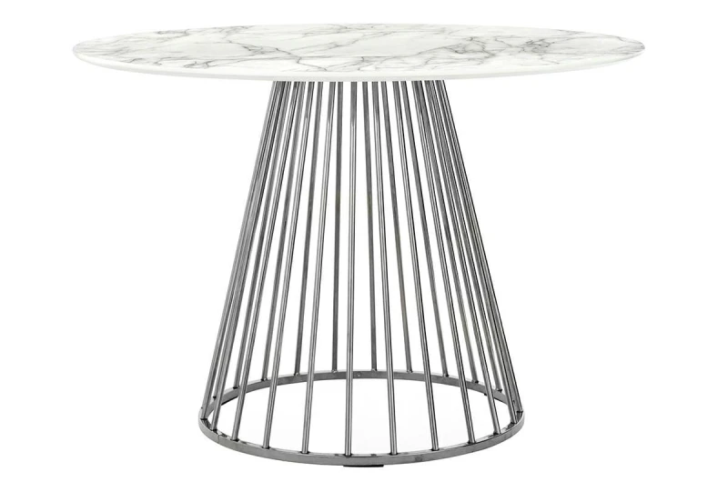 Stół GLAM MARBLE 110 - MDF, chromowana podstawa 1