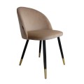 Krzesło tapicerowane Colin noga czarna/złota metalowa 5