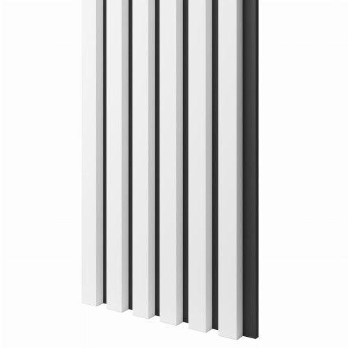 Lamele Slim BIAŁE na czarnej płycie L3D - Panel 30 cm