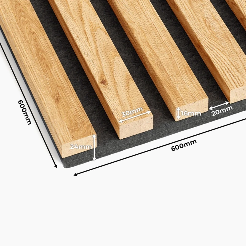 Panel 3D na filcu 60x60 - dąb naturalny 2