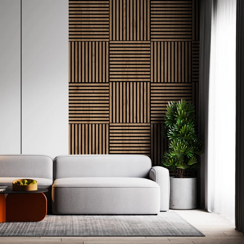 Panel 3D na filcu 60x60 - dąb naturalny 4