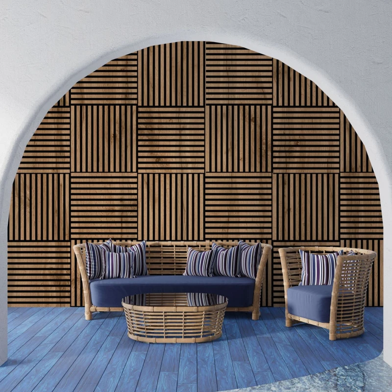 Panel 3D na filcu 60x60 - dąb wotan 4